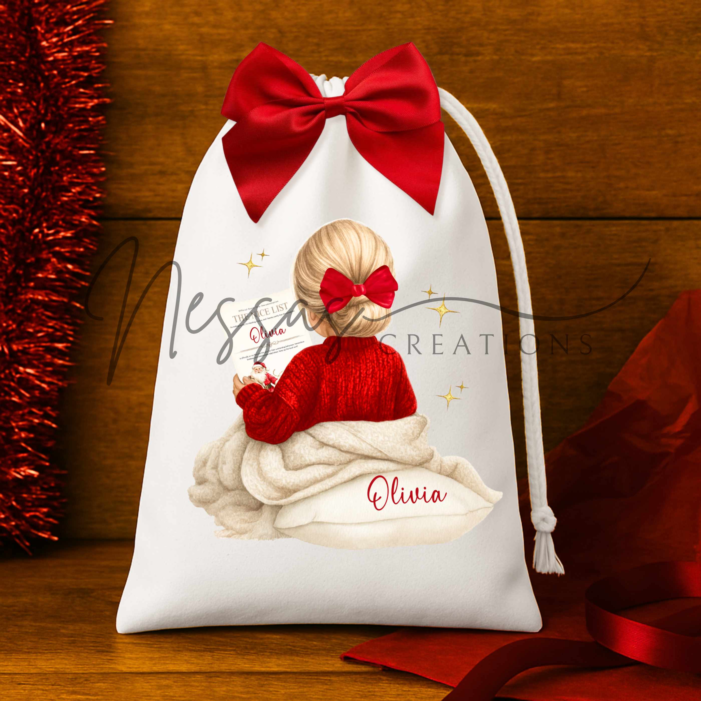 Good list girl Santa sack
