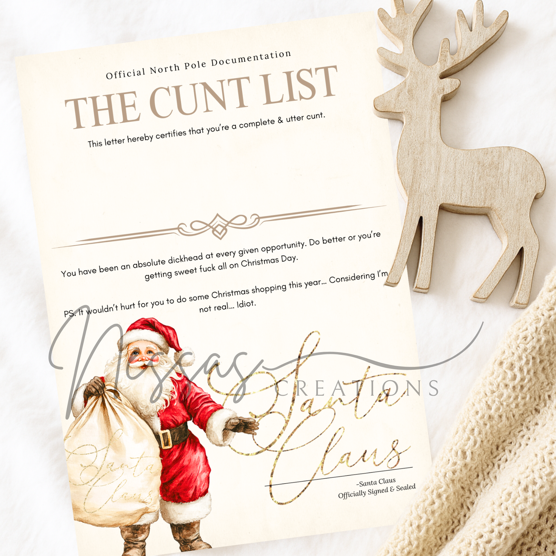 Santa sack letters