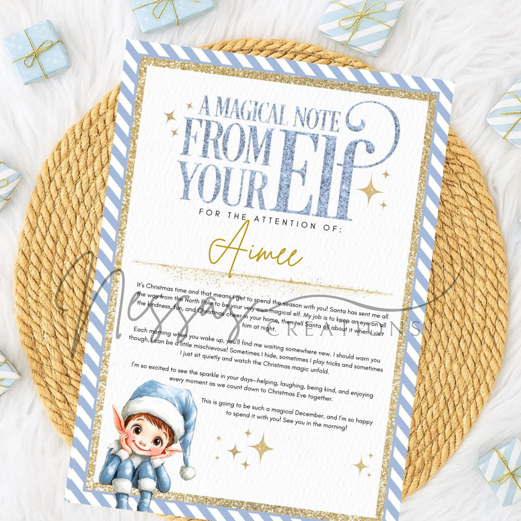 Elf Arrival letter